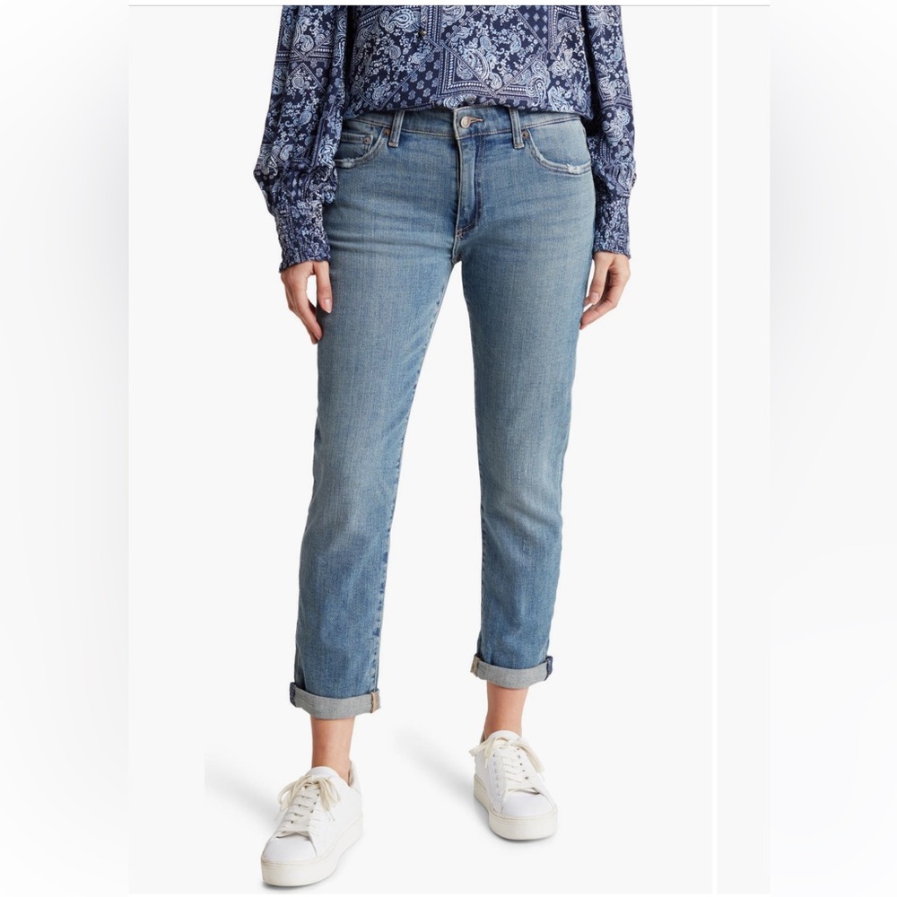 Lucky Brand Sienna Crop Cuffed Slim Boyfriend Jeans (Azure Bay Clean) 31 NWT